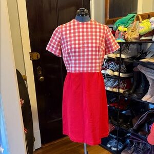 Red and White Checkered Dress